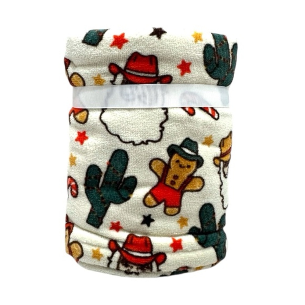 NWT Deborah Connolly Designs Cowboy Western Christmas Gingerbread Hand Towel